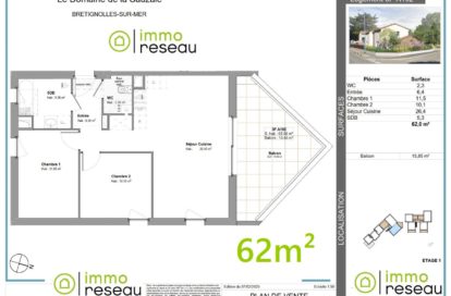 Appartement en frais réduits à BRETIGNOLLES SUR MER (85470) - 3011439305
