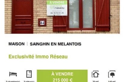 Maison à SAINGHIN EN MELANTOIS (59262) - 3011427855
