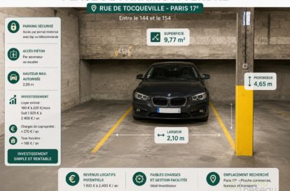 Parking intérieur à PARIS 17EME ARRONDISSEMENT (75017) - 3011445003